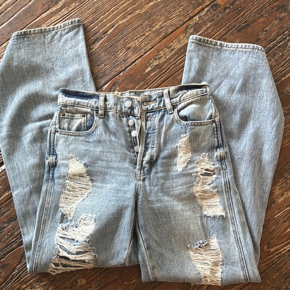PacSun Denim - PacSun Blue Boyfriend Jeans Distressed Vintage Style
